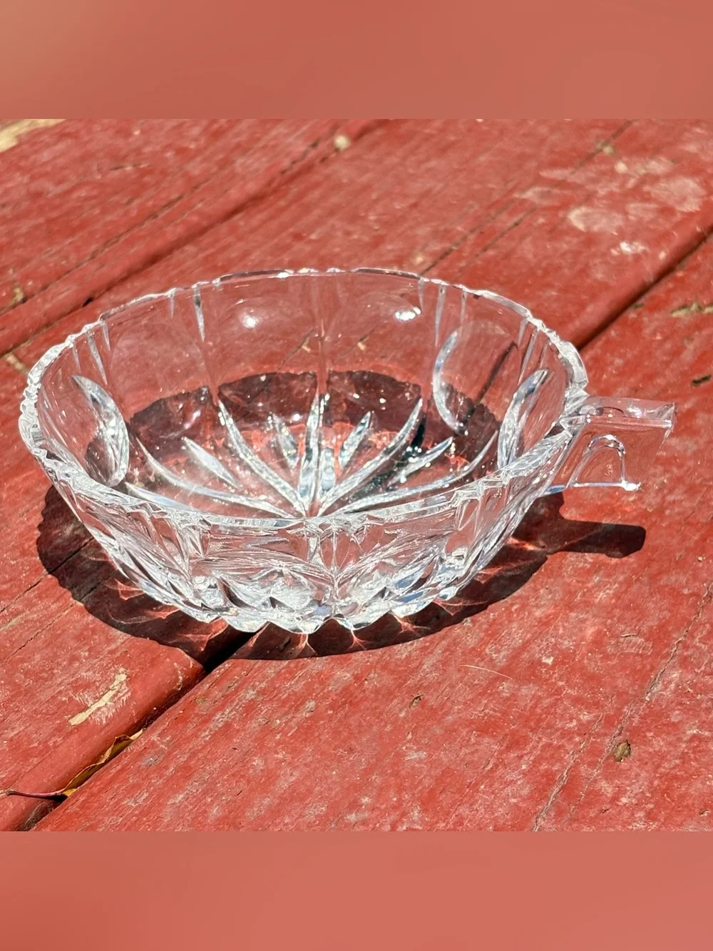 Vintage Clear Glass Starburst Nappy Bowl
